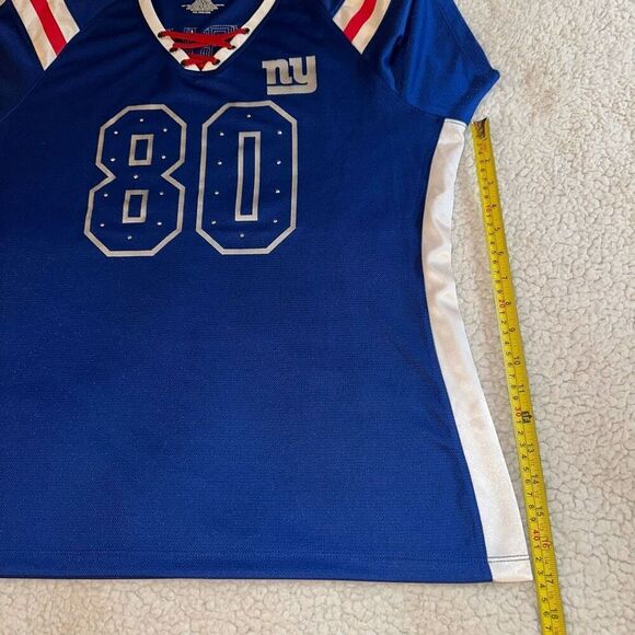 NFL Team Apparel Womens New York Giants #80 Cruz Rhinestone Shirt XXL NWOT - Picture 9 of 10